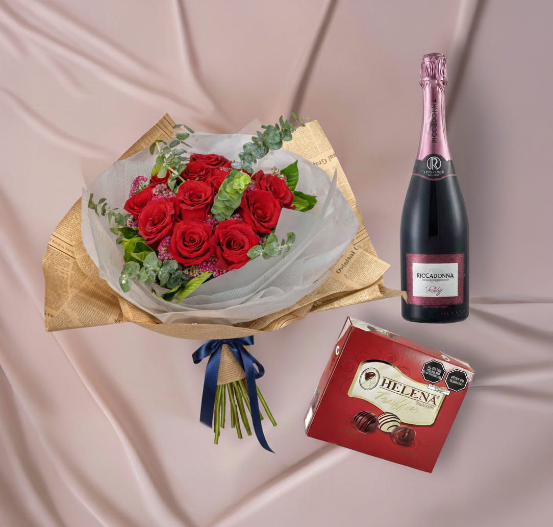 ARREGLO FLORAL POEMA DE AMOR RICCADONA RUBY TRUFAS HELENA